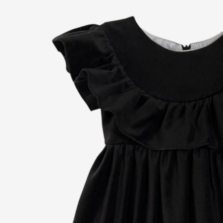 Black velvet dress with ruffle Black velvet dress with ruffle