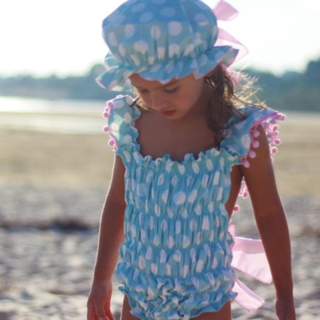 Polka dot blue bonnet Polka dot blue bonnet