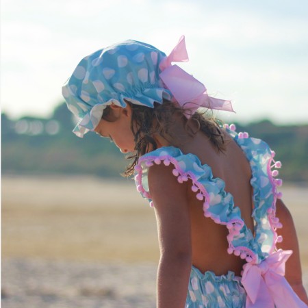 Polka dot blue bonnet Polka dot blue bonnet