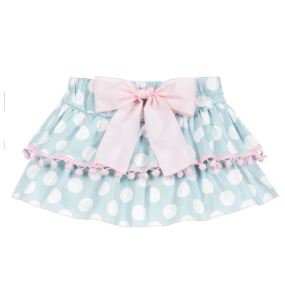 Blue with polka dots skort