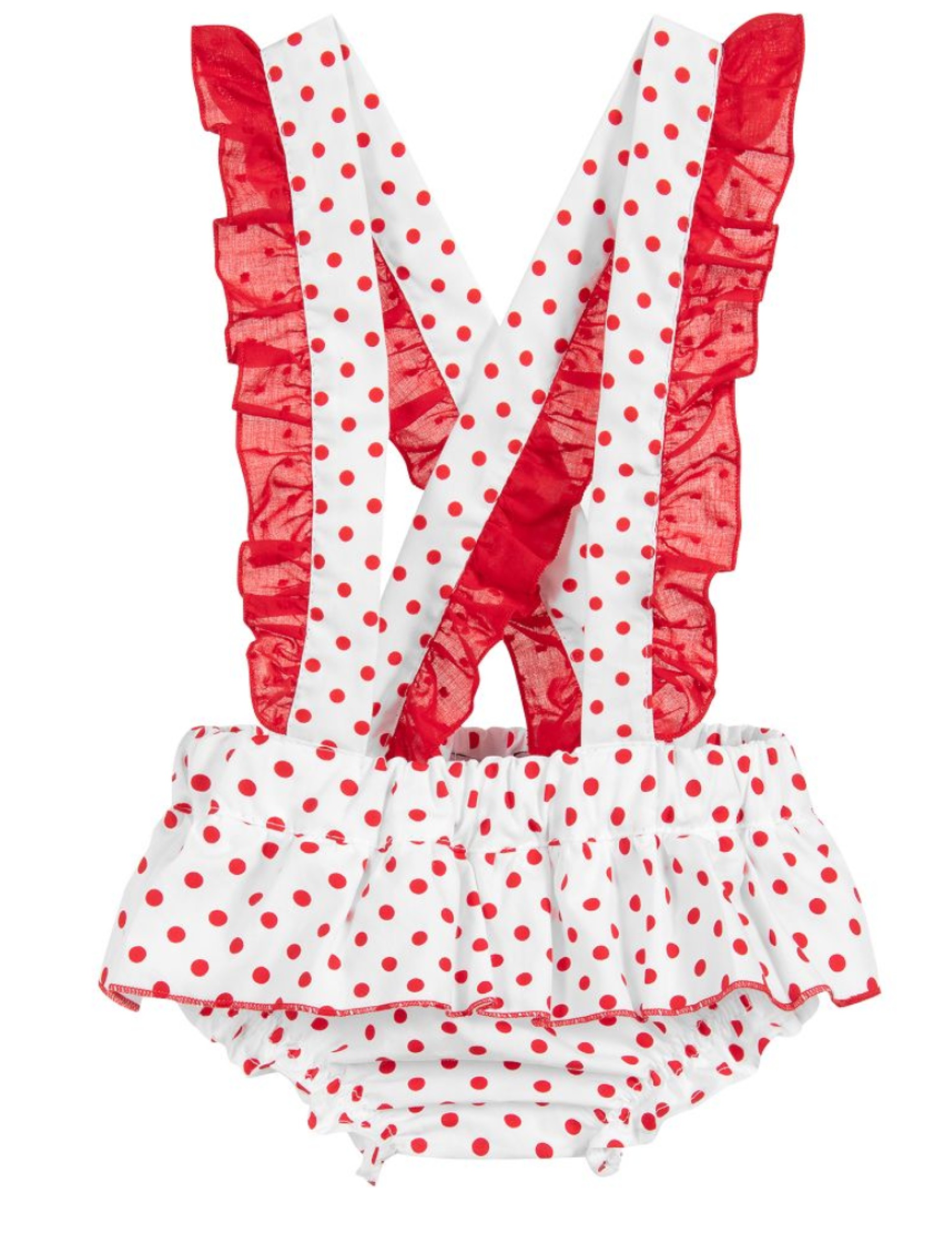 Bloomer pois rouge avec bretelles