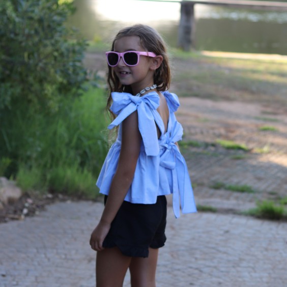 Top bleu oxford