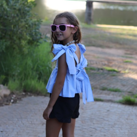 Top bleu oxford