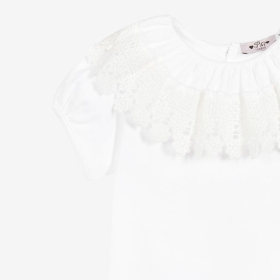 White body/T-shirt with lace collar