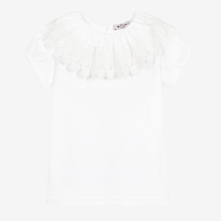 White body/T-shirt with lace collar