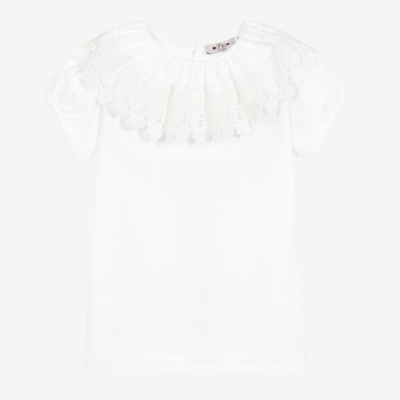 White body/T-shirt with lace collar