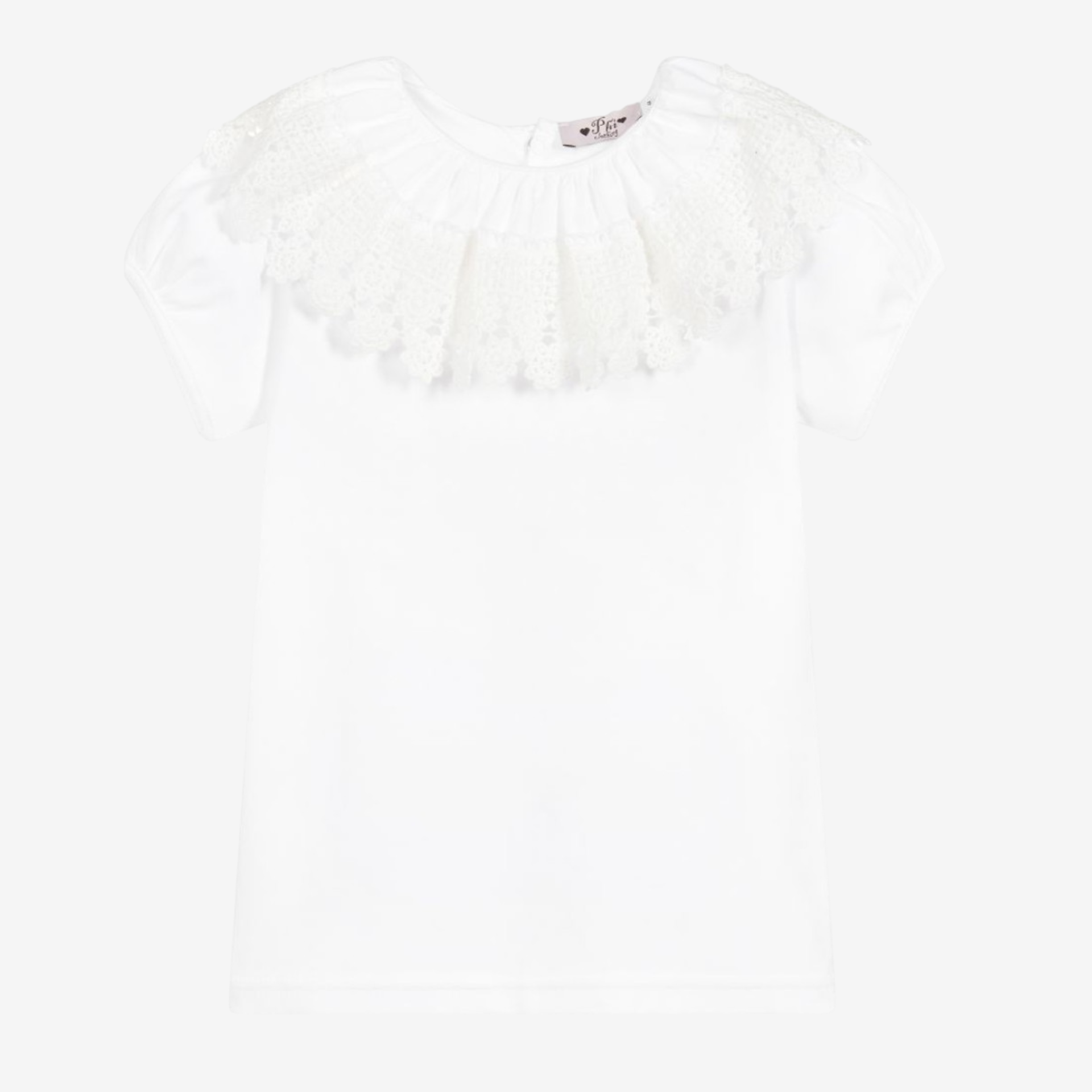 White body/T-shirt with lace collar