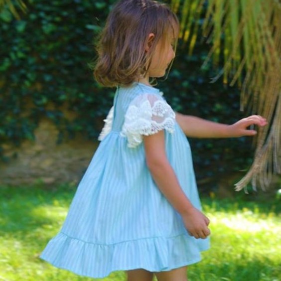 Blue dress with lace