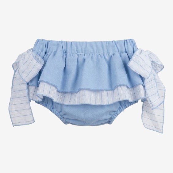 Blue Oxford two frill  bloomer