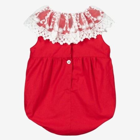 Red romper with tulle Red romper with tulle