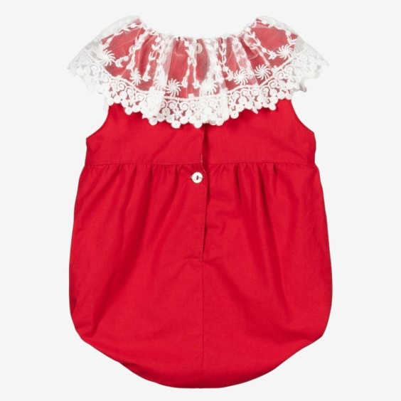 Red romper with tulle