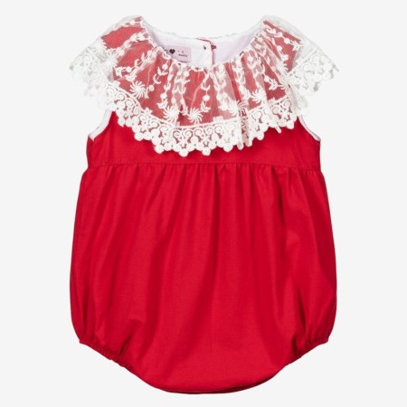 Red romper with tulle Red romper with tulle