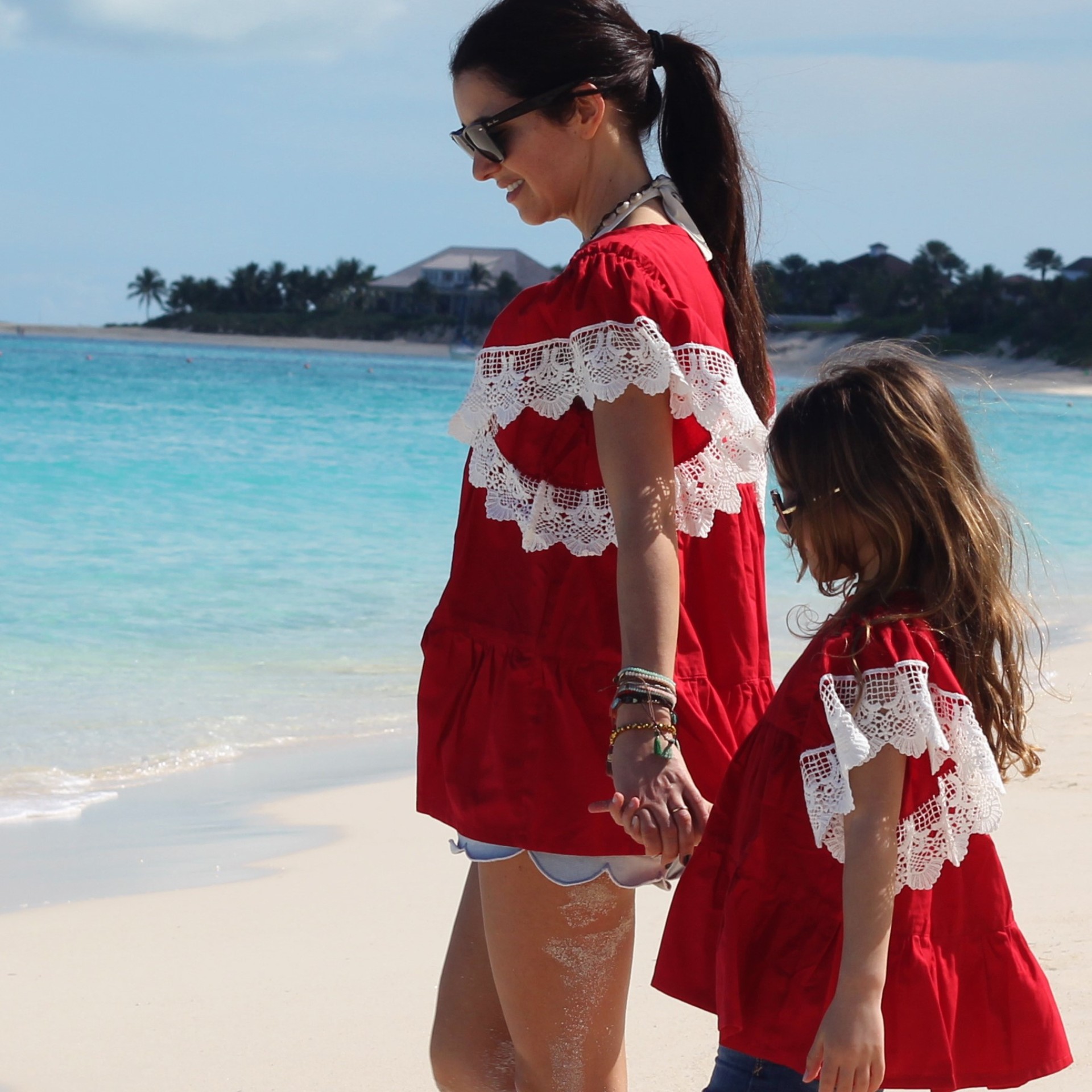 Red lace tunic - woman