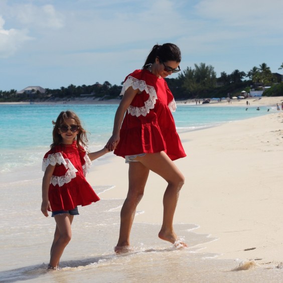 Red lace tunic - woman
