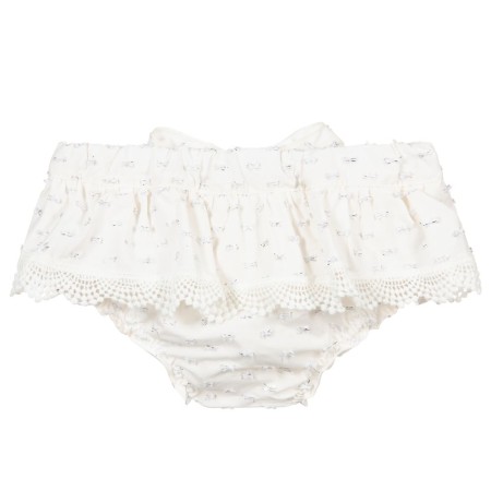Ivory with silver plumeti bloomer Ivory with silver plumeti bloomer