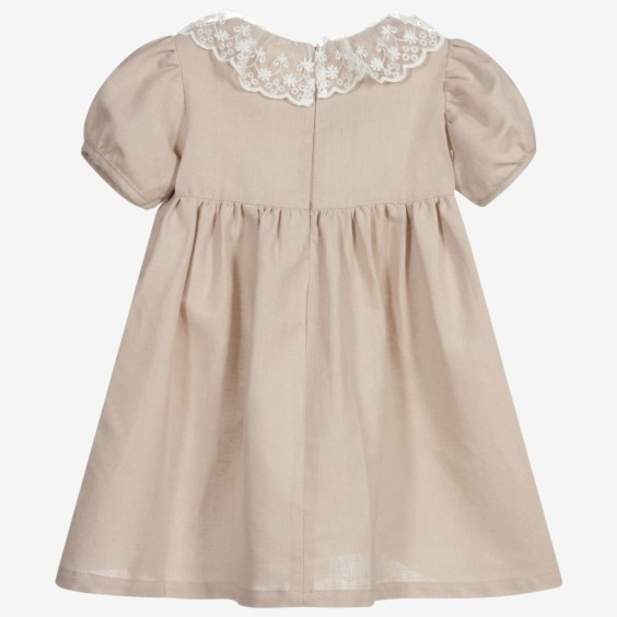 Beige linen dress