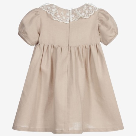 Beige linen dress