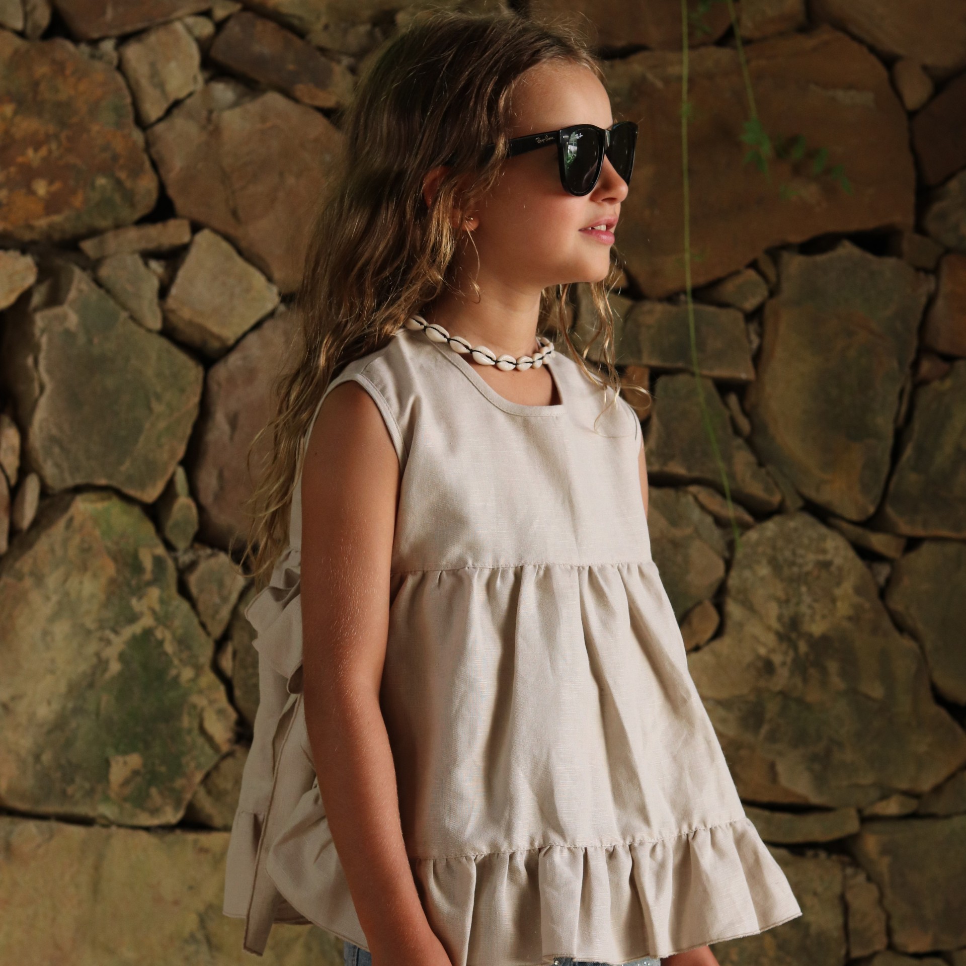 Beige linen tunic