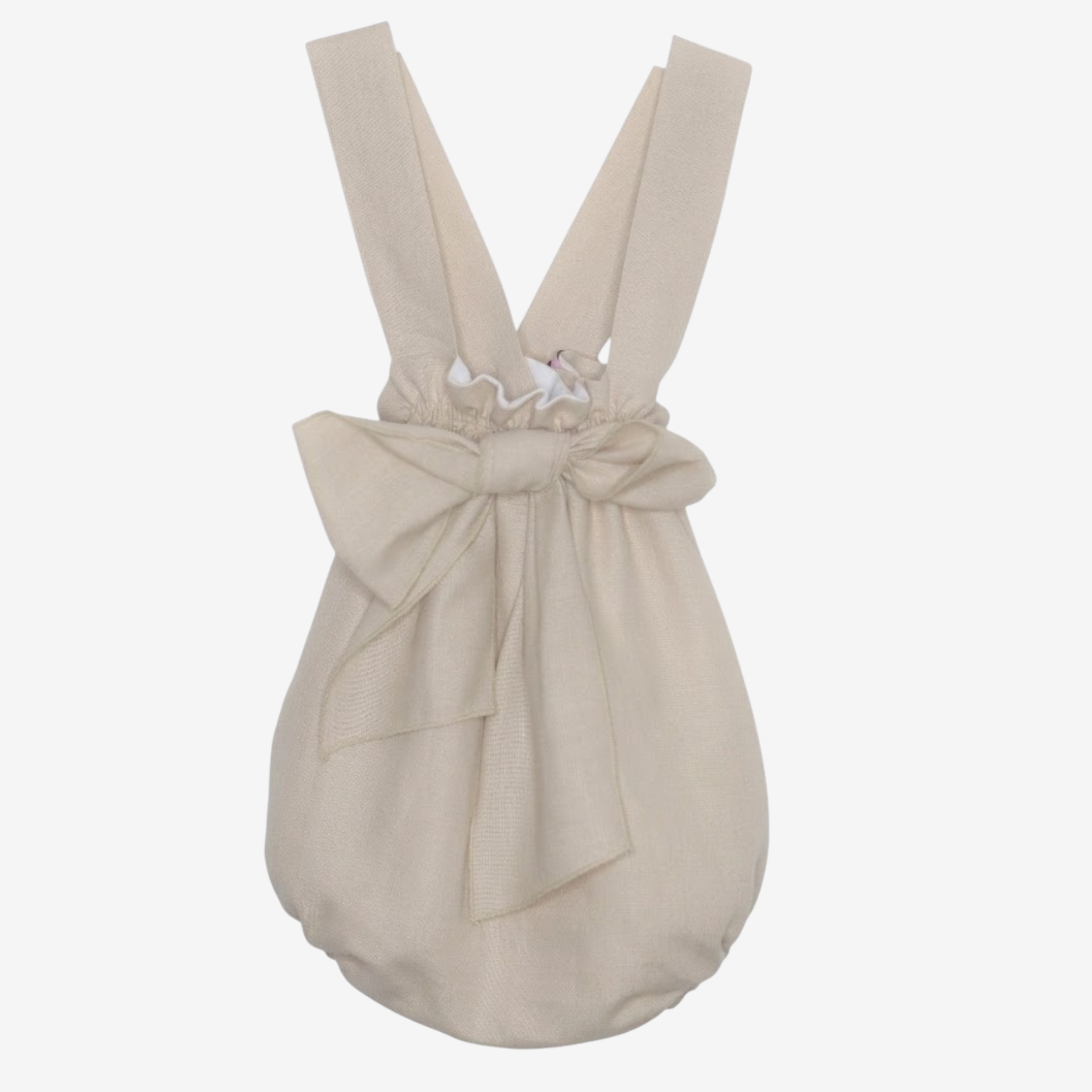 Beige linen romper