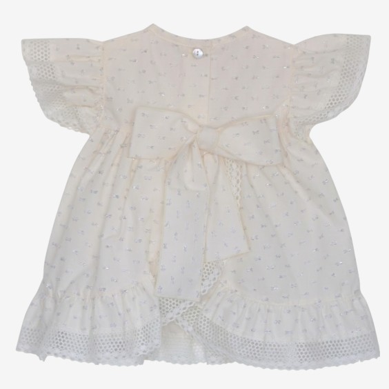 Silver plumeti tunic with lace