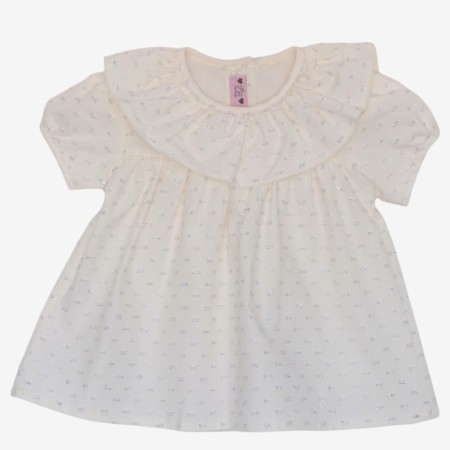 Silver plumeti blouse with collar Silver plumeti blouse with collar