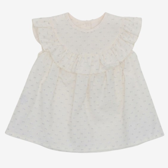 Silver plumeti tunic with frill Silver plumeti tunic with frill