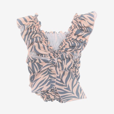 Gray and salmon zebra print honeycomb swimsuit Gray and salmon zebra print honeycomb swimsuit