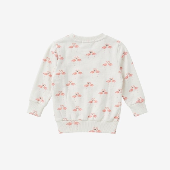 Ivory Sweat with flamingos