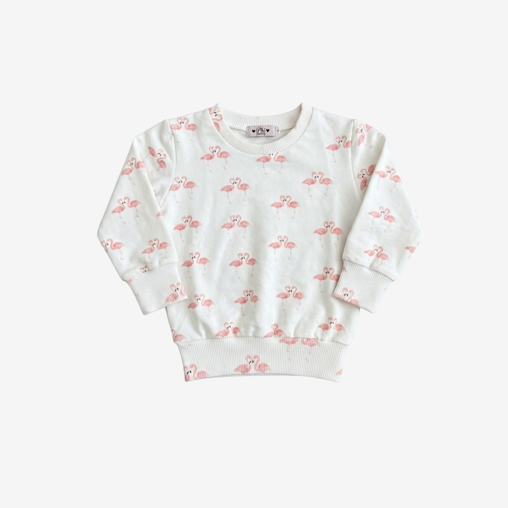 Sweat ivory flamingos - Woman