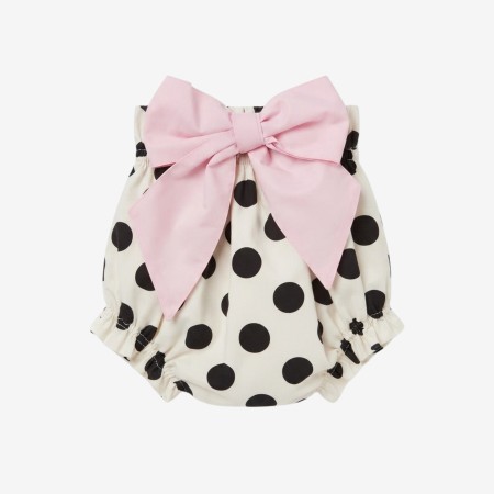 Black polka dot underwear with pink bow