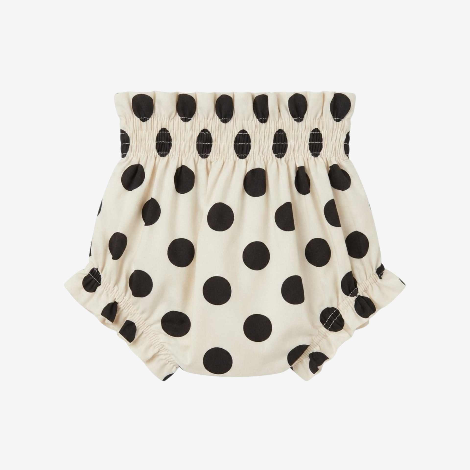 Culotte noire à pois avec nœud rose