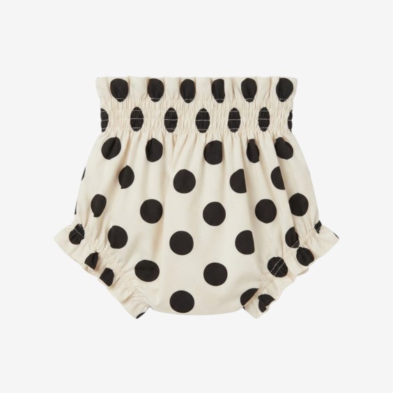 Black polka dot underwear with pink bow