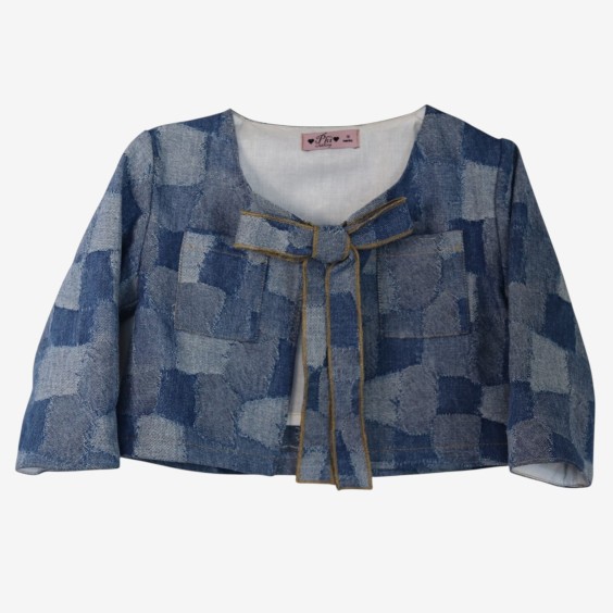 Denim jacket with bows