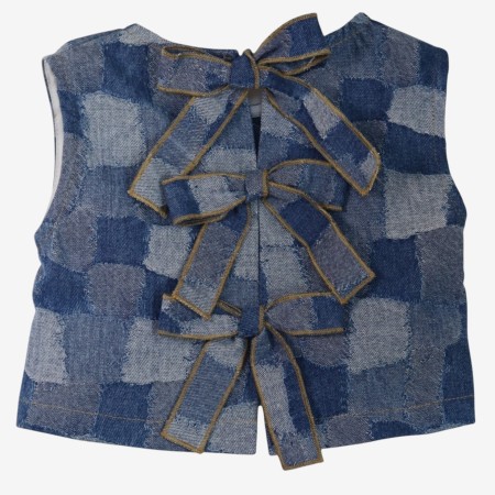 Denim blouse with bows Denim blouse with bows