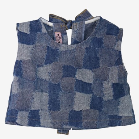 Denim blouse with bows Denim blouse with bows