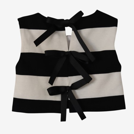 Black and white striped blouse with bows Black and white striped blouse with bows