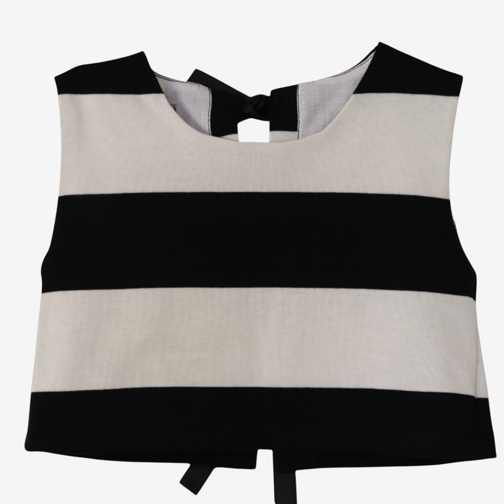 Blusa riscas preto e branco laços