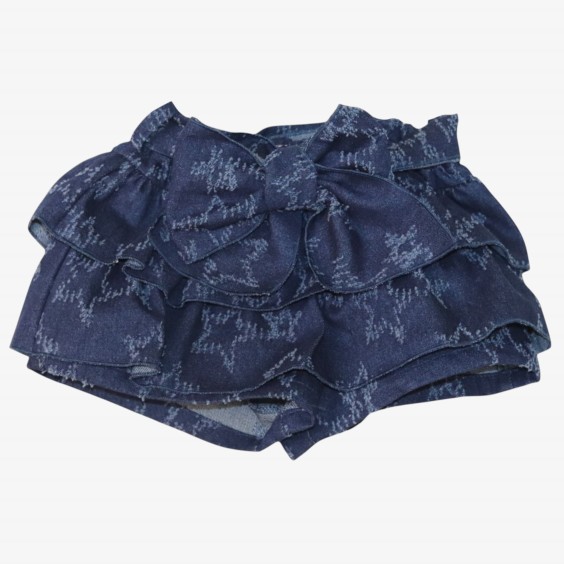 Denim skort with stars