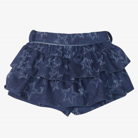 Denim skort with stars