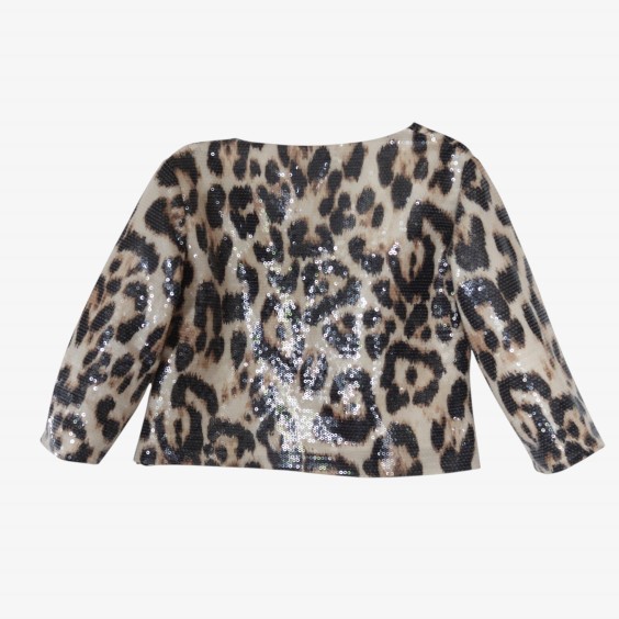 Leopard sequin coat