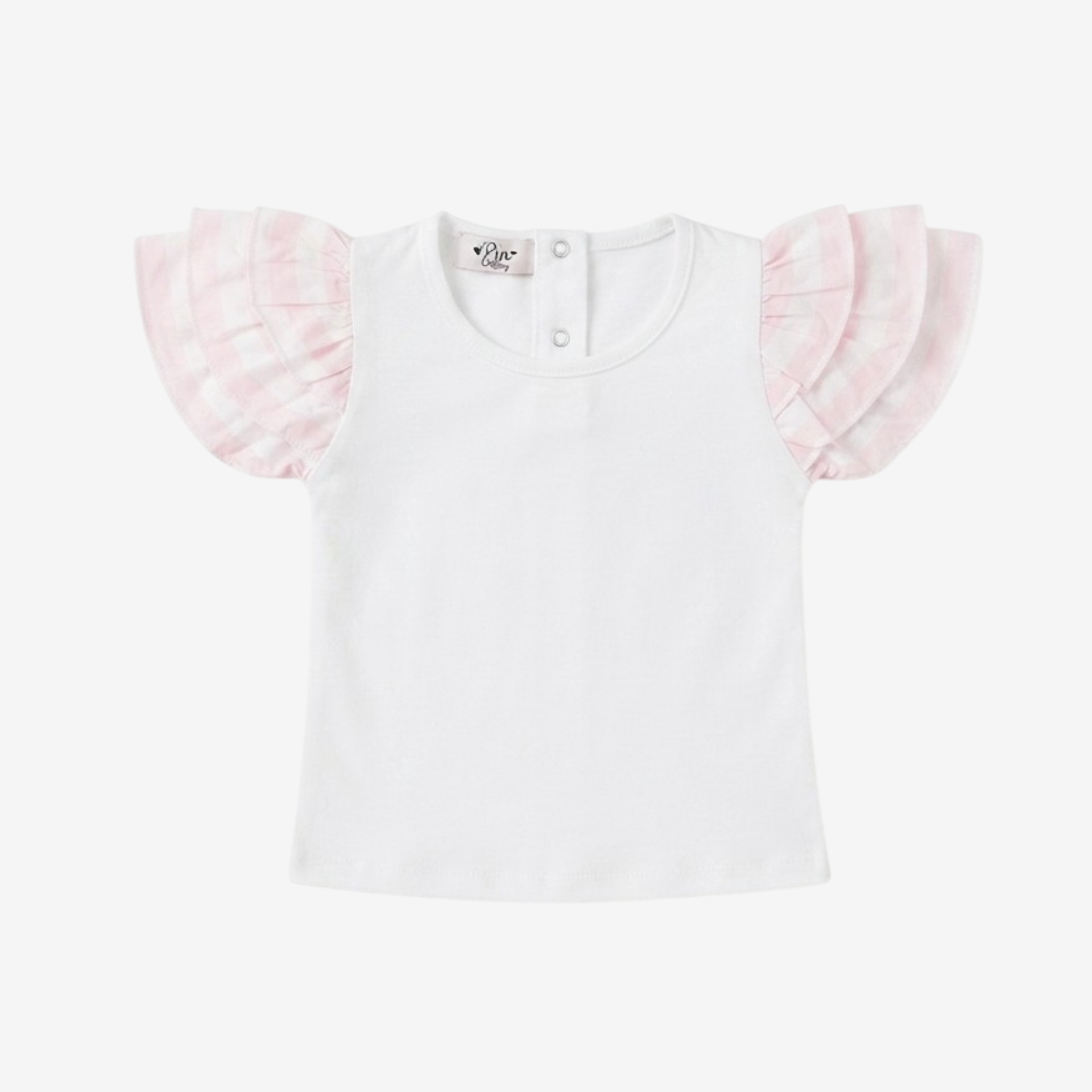 White dots frill T-shirt