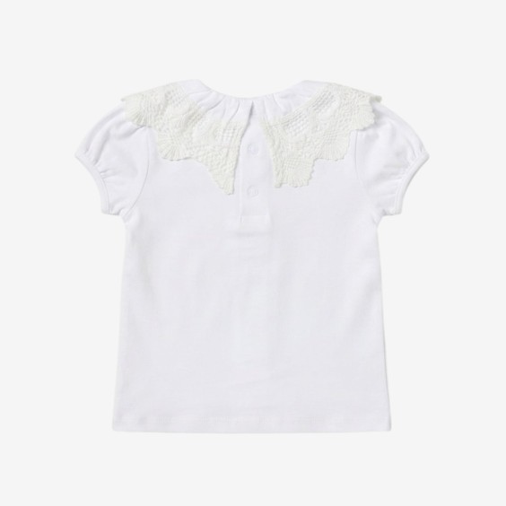 T-shirt with lace collar