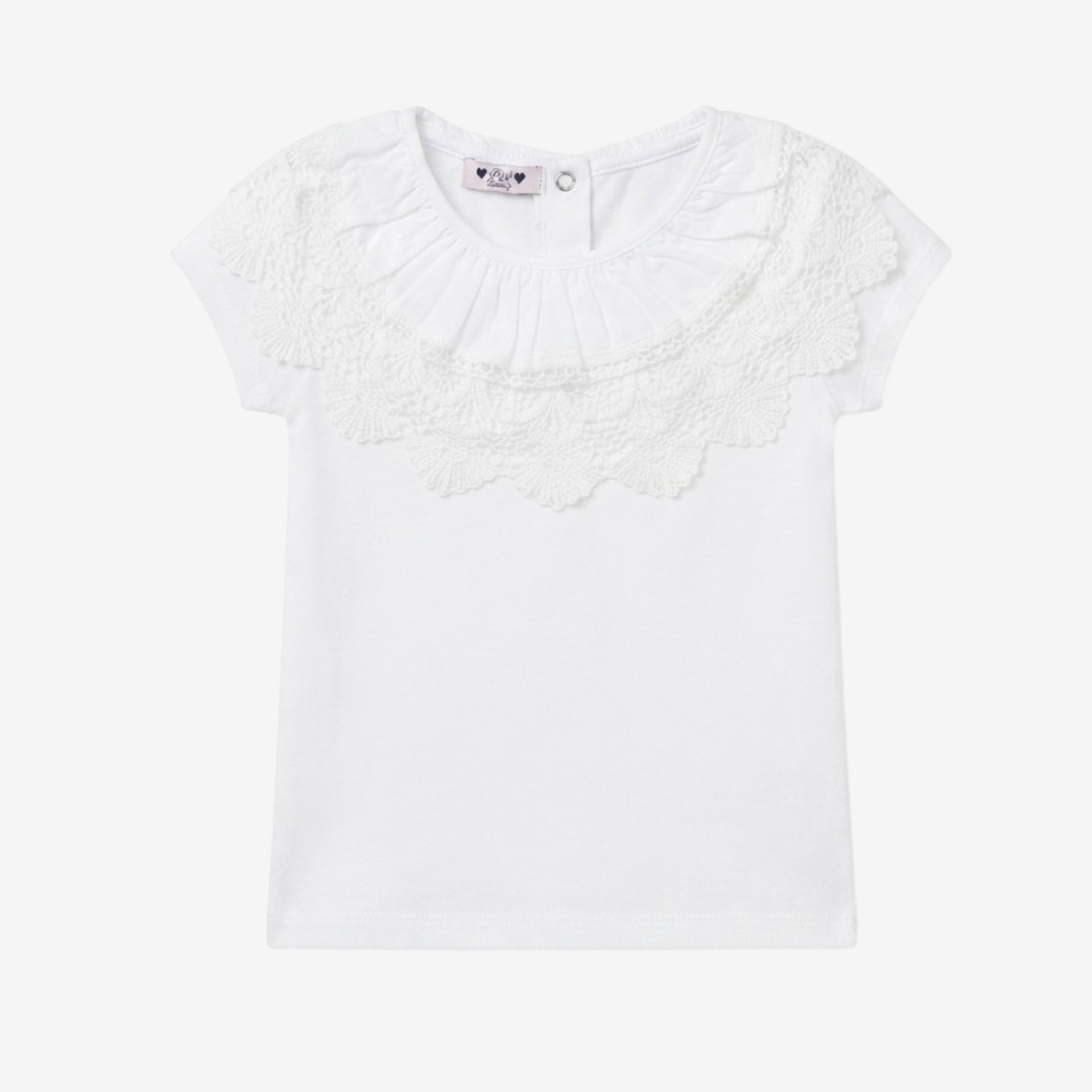 T-shirt with lace collar