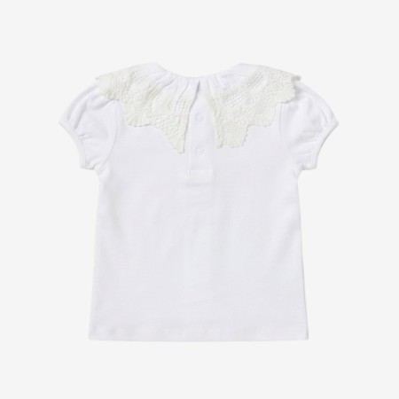 T-shirt with lace collar