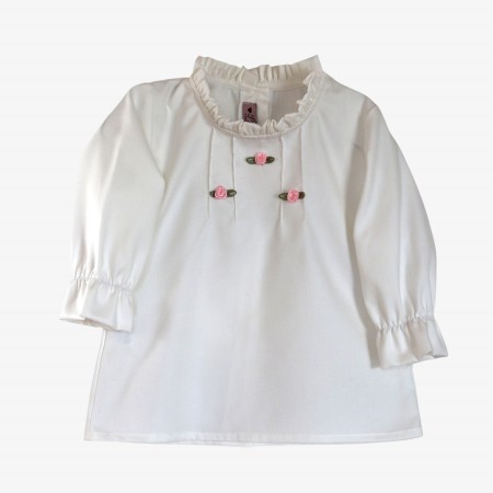 Off-white blouse with flowers Off-white blouse with flowers