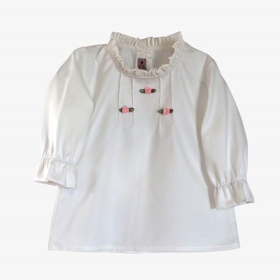 Off-white blouse with flowers