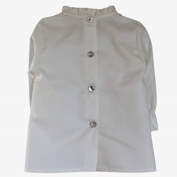 Off-white blouse with flowers