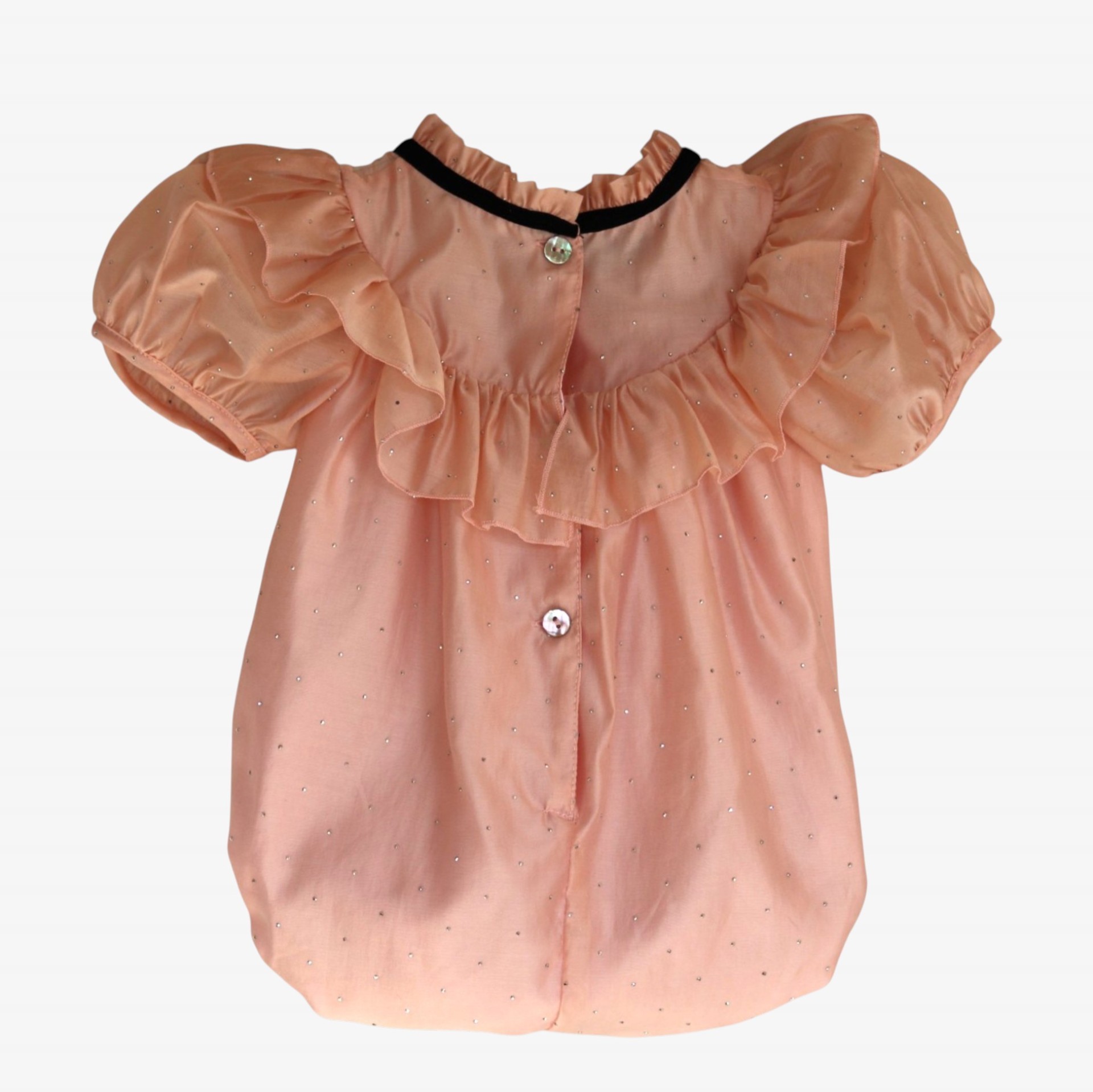 Barboteuse voile rose orné de clous argentés