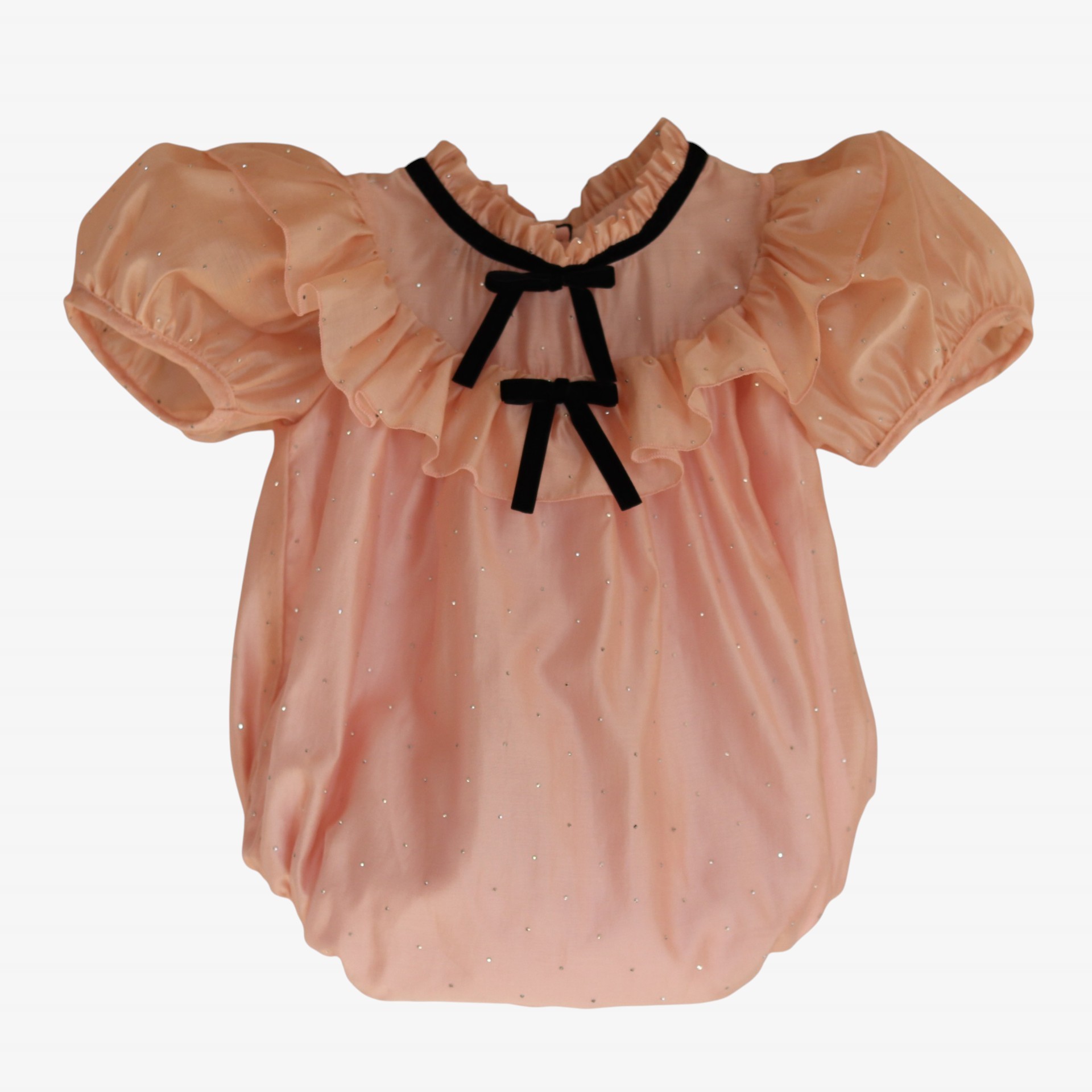 Barboteuse voile rose orné de clous argentés