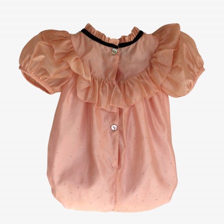 Pink voile romper with silver studs